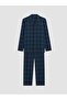 Regular Fit Plaid Men's Pajama Set (W6) - 5