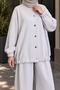 Oversize Premium Cupra Modal Textured Buttoned Double Set - 3