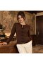 Women's Chinese Button Premium Knitwear Jacket Striped Design Crew Neck 8776 - 2