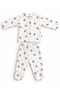 Newborn Baby Cotton Ribbed 2-Piece Set with Patterned Snap Fastener Top and Booties Bottom 0-3 Months - 2
