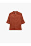 Cotton Buttoned Long Sleeve Court Collar Shirt - 3