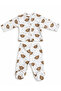 Newborn Baby Cotton Ribbed 2-Piece Set with Patterned Snap Fastener Top and Booties Bottom 0-3 Months - 2
