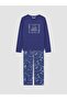 Crew Neck Printed Women's Pajama Set (W6) - 5
