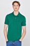 100% Cotton Regular Fit Regular Cut Green Polo Neck T-Shirt