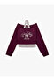 Comfortable Fit Halter Neck Layered Long Raglan Sleeves Printed Striped Sweatshirt - 5