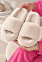 3-Piece Powder - Cream - Black Extra Soft Furry 3 cm Sole Plush House Slippers Set Byndset01 - 6