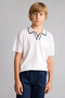 Regular Fit Apaş Collar Viscose White Boys' T-Shirt G6606A8Wt32 - 6