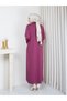 Cold Yarn Stone Detailed Shirt Collar and Ruffled Sleeves Knitwear Dress - 6