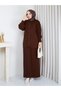 Stoned Buttoned Long Cardigan Balloon Sleeve Knitwear Skirt Set - 7