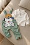 Baby Boy Set - 2-Piece Salopet Set with Dog Detail, Seasonal, 6 9 12 18 24 Months - 2