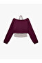 Comfortable Fit Halter Neck Layered Long Raglan Sleeves Printed Striped Sweatshirt - 6