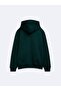 Regular Fit Sign Printed Hooded Green Sweatshirt - 4