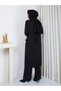 Cold Yarn Pocket Bow Detailed Buttoned Long Vest Knitwear Trouser Set - 6