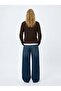 Slim Fit Button Detailed Knitwear Brown Cardigan - 3