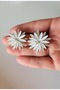 White Color Crystal Stone, Star Flower Earrings Acr9763 - 2
