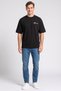 Men Crew Neck Short Sleeve Brand Logo T-Shirt, Black - 2