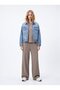 Regular Fit Elastic Waist Beige Trousers