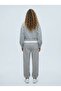Regular Fit Letter Printed Rubber Cuffed Gray Tracksuit - 2