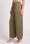 Women Regular Fit Solid Wide Leg Pants, Olive - 3