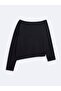 Regular Fit Asymmetrical Collar Long Sleeve Anthracite Sweatshirt - 4