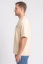 Men Crew Neck Short Sleeve Embroidered T-Shirt, Beige - 3