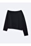 Regular Fit Asymmetrical Collar Long Sleeve Anthracite Sweatshirt - 3