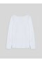 Regular Fit Flamlı Basic White Sweatshirt - 3