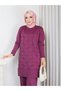 Cold Yarn Star Patterned Knitwear Tunic Trousers Set - 6