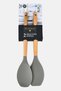 2 Pcs Silicone Spatula And Cooking Spoon Set, Multicolor