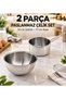 Duochef 2-Piece Stainless Steel Milk Jug and Sauce Bowl Set – 14 cm Milk Jug, 17 cm Mixing Bowl