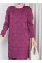 Cold Yarn Star Patterned Knitwear Tunic Trousers Set - 7