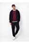Regular Fit Sign Printed Crew Neck Claret Red Sweatshirt