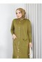 Cold Yarn Pocket Bow Detailed Buttoned Long Vest Knitwear Trouser Set - 5