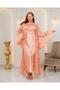 Special Design Rose Pattern, Fully Lace Detailed, 2-Piece Long Satin Dressing Gown and Nightgown Set (Boxed) - 4