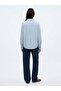 Regular Fit Basic Long Sleeve Blue Shirt - 3
