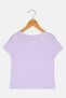 Toddlers Girl Graphic Print Short Sleeve Top, Lavender - 3