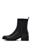 Women's Black Zippered Leather Boots Wf360003Dv - 3