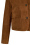 Trix Women's Brown Oversize Suede Leather Jacket 26Wgd570510 - 5