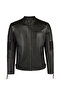 Lavine Men's Black Slim-Fit Leather Jacket 26Wgf6616Cy