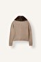 Regular Fit Fur Detailed Polo Collar Knitwear Basic Cardigan H8291Ax26Wn - 5