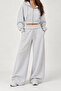 Gray 3 Threaded, Curled Waist Oversize Sweatpants