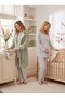 New Season Green Shawl Collar Plush Winter Long Sleeve Special Design Maternity Pajama Set with Breastfeeding Feature - 6