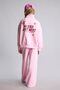 Printed Half Zipper Sweatshirt Wide Leg Sweatpants 2-Piece Set Girls' F8401A826Wn - 7