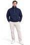 M0S20212 Logo Printed Half Zipper Men's Sweatshirt Dark Blue - 2