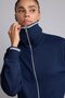 Standard Fit Zippered Stand Collar Stripe Detailed Modal Basic Sweatshirt Cardigan H4700Ax26Au