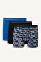 Regular Fit Graffiti Patterned 3-Piece Boxer with Elastic Waistband I3323Ax26Au