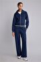 Standard Fit Zippered Stand Collar Stripe Detailed Modal Basic Sweatshirt Cardigan H4700Ax26Au - 2