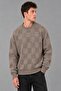 Oversize Plush Square Pattern Winter Sweater Dp 18381_10062 - 4