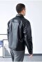 Men's Zippered Regular Fit Leather Jacket - 3