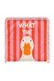 What the Duck Figure Printed Pink Orange Striped Fringed Throw Pillow Cover - 4